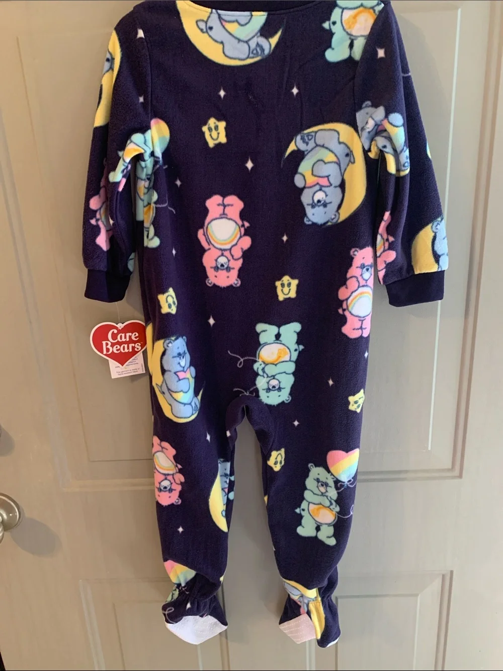 Care Bears Fleece Zip-Up Size 3T NEW One-Piece Pajamas Skid-Proof Feet bottoms